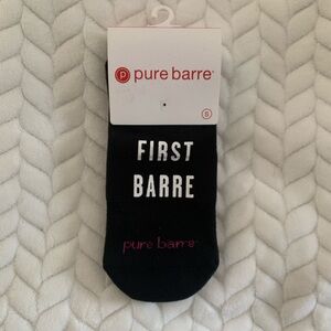 Pure Barre “First Barre Then Beach” Black Grip Socks [Small]